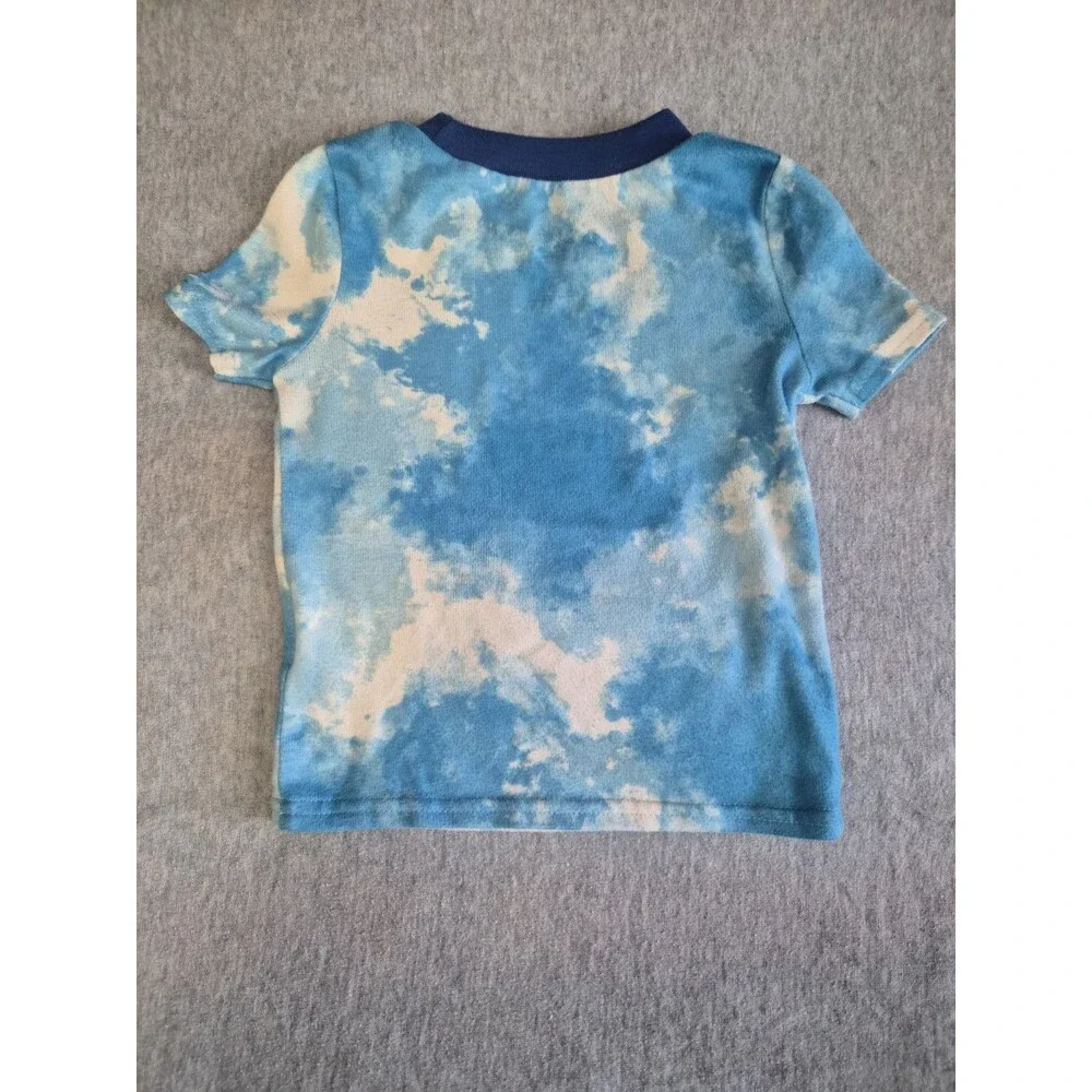 Size 3T Boys Team Sonic Let's Roll Blue And White Cloud Soft Pajama Shirt